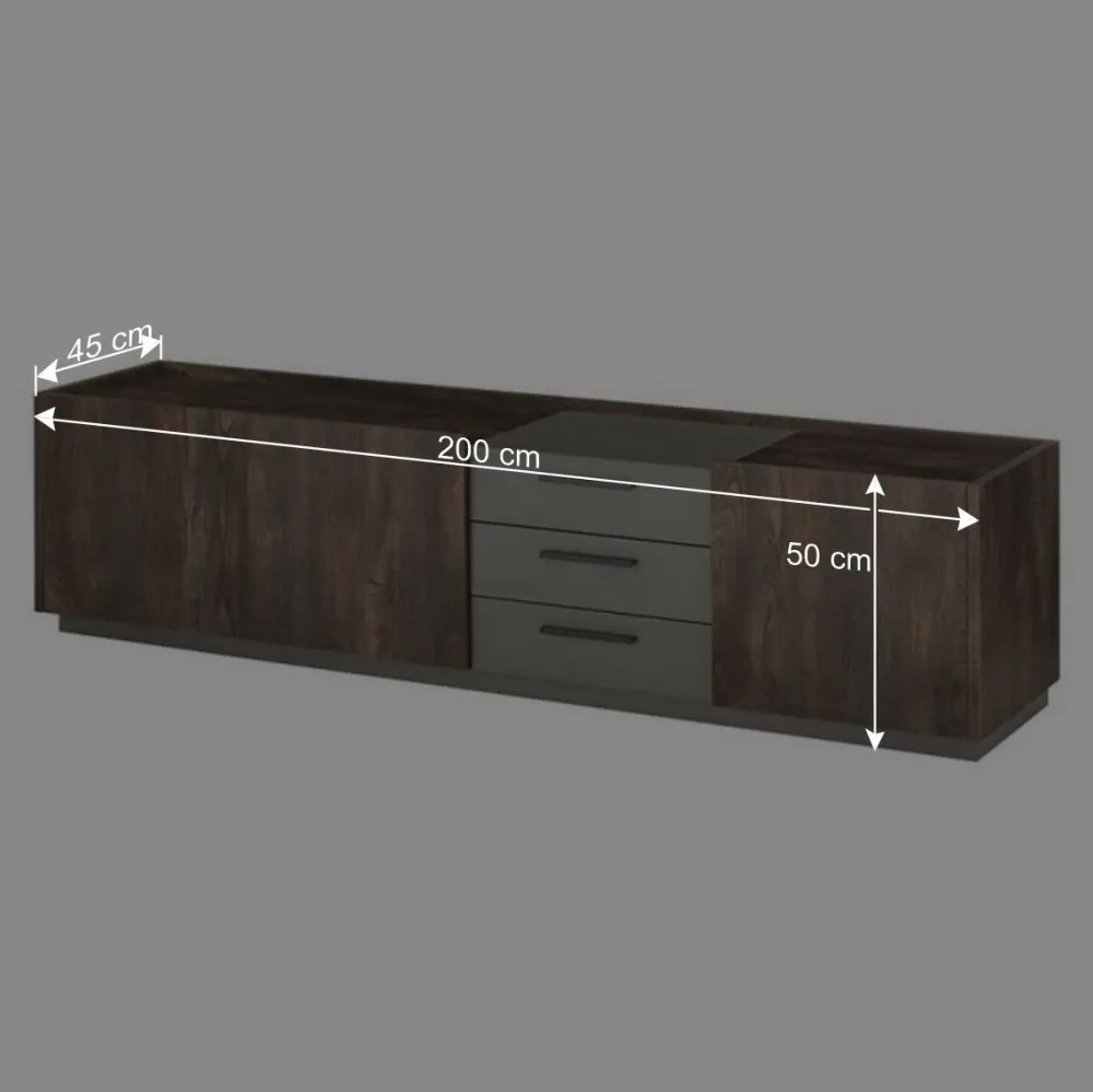 Wohnen TV Lowboard und Wandregal Set - Mundo (zweiteilig)