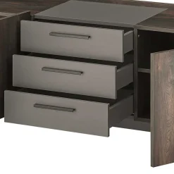 Wohnen TV Lowboard und zwei Hängeschränke Set - Mundo (dreiteilig)