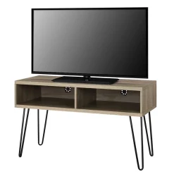 Wohnen TV Regal in Eiche Holzoptik & Schwarz - Esberg