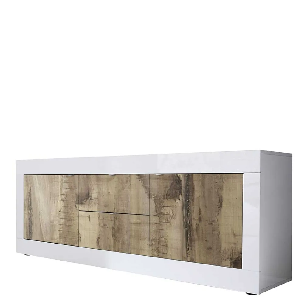 Wohnen TV Schrank in Holz verwittert - Olvenion