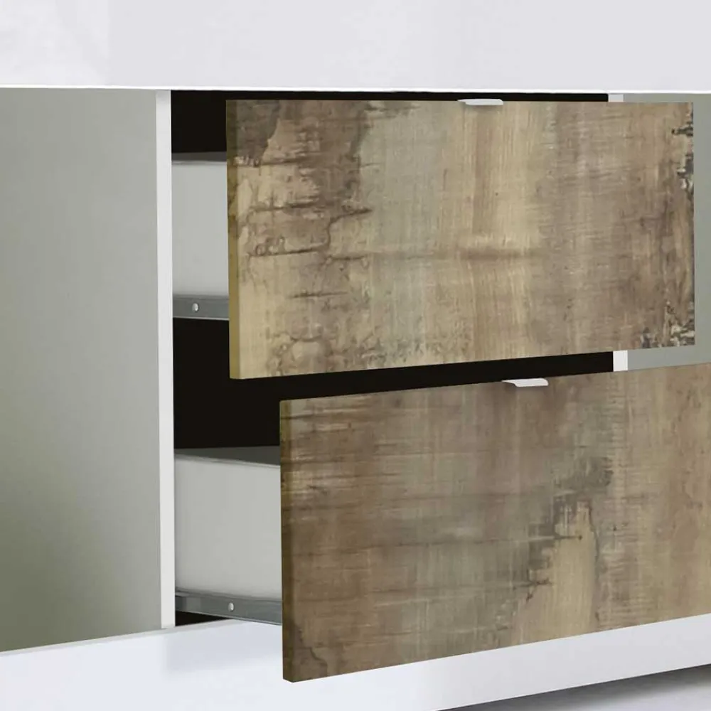 Wohnen TV Schrank in Holz verwittert - Olvenion