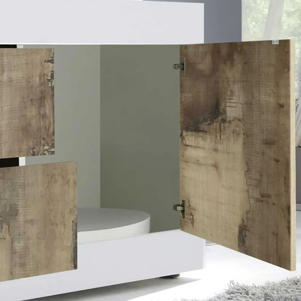 Wohnen TV Schrank in Holz verwittert - Olvenion