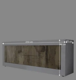 Wohnen TV Schrank in Holz verwittert - Olvenion