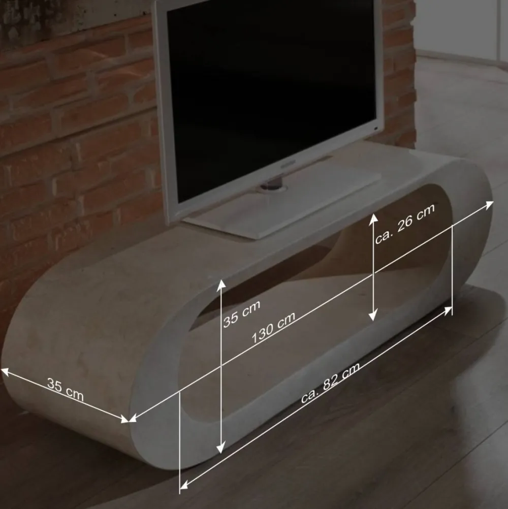 Wohnen Tv & Hifi-Möbel|Tv & Hifi-Möbel*TV Tisch Filicudia in Creme Weiß