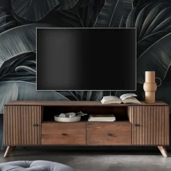 Wohnen TV Unterschrank aus Kernbuche massiv in Braun - Malawi