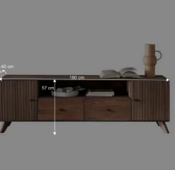 Wohnen TV Unterschrank aus Kernbuche massiv in Braun - Malawi