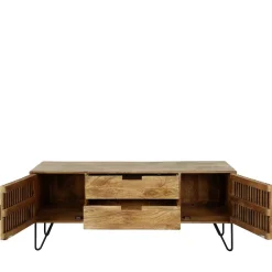 Wohnen TV Unterschrank aus Mangoholz in Sandfarben - Baina