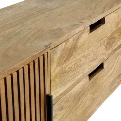 Wohnen TV Unterschrank aus Mangoholz in Sandfarben - Baina
