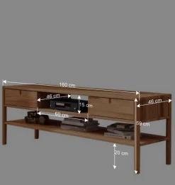 Wohnen Tv & Hifi-Möbel|Tv & Hifi-Möbel*TV Unterschrank aus Wildbuche Massivholz - Indrya