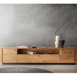 Wohnen Tv & Hifi-Möbel|Tv & Hifi-Möbel*TV Unterschrank aus Wildeiche mit Metallgriffen - Ilfred