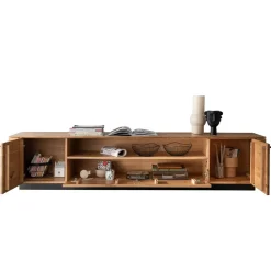 Wohnen Tv & Hifi-Möbel|Tv & Hifi-Möbel*TV Unterschrank aus Wildeiche mit Metallgriffen - Ilfred