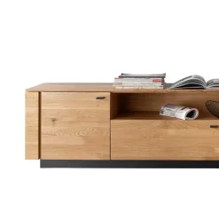 Wohnen Tv & Hifi-Möbel|Tv & Hifi-Möbel*TV Unterschrank aus Wildeiche mit Metallgriffen - Ilfred