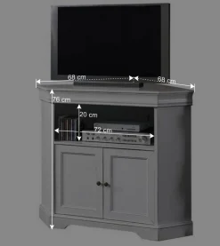 Wohnen TV Unterschrank für Ecke in Weiß - Zarinas