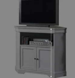 Wohnen TV Unterschrank für Ecke in Weiß - Zarinas