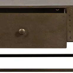 Wohnen Loft Möbel|Industrial Möbel*TV Unterschrank in Altmessing Metall - Liviano