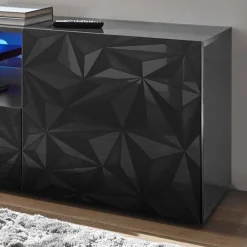 Wohnen TV Unterschrank in Anthrazit Hochglanz - Kuriasna