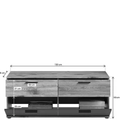 Wohnen TV Unterschrank in der Größe 130x53x48 cm - Lucios