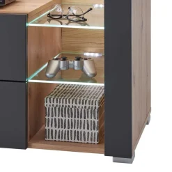 Wohnen TV Unterschrank in Grau & Asteiche Dekor - Noelle