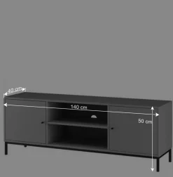 Wohnen Tv & Hifi-Möbel|Tv & Hifi-Möbel*TV Unterschrank in Grau mit Schwarz - Lagista