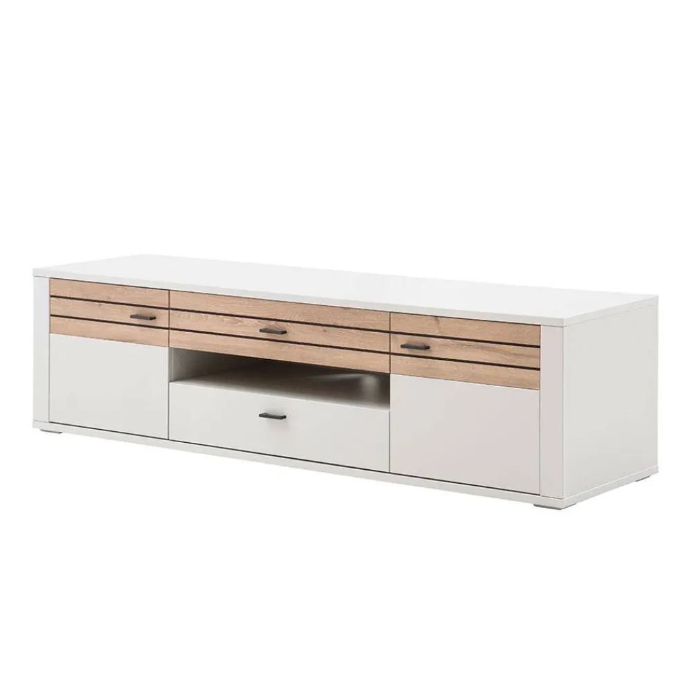 Wohnen Sideboards & Kommoden|Tv & Hifi-Möbel*TV Unterschrank in Lichtgrau mit Wildeiche - Ballina