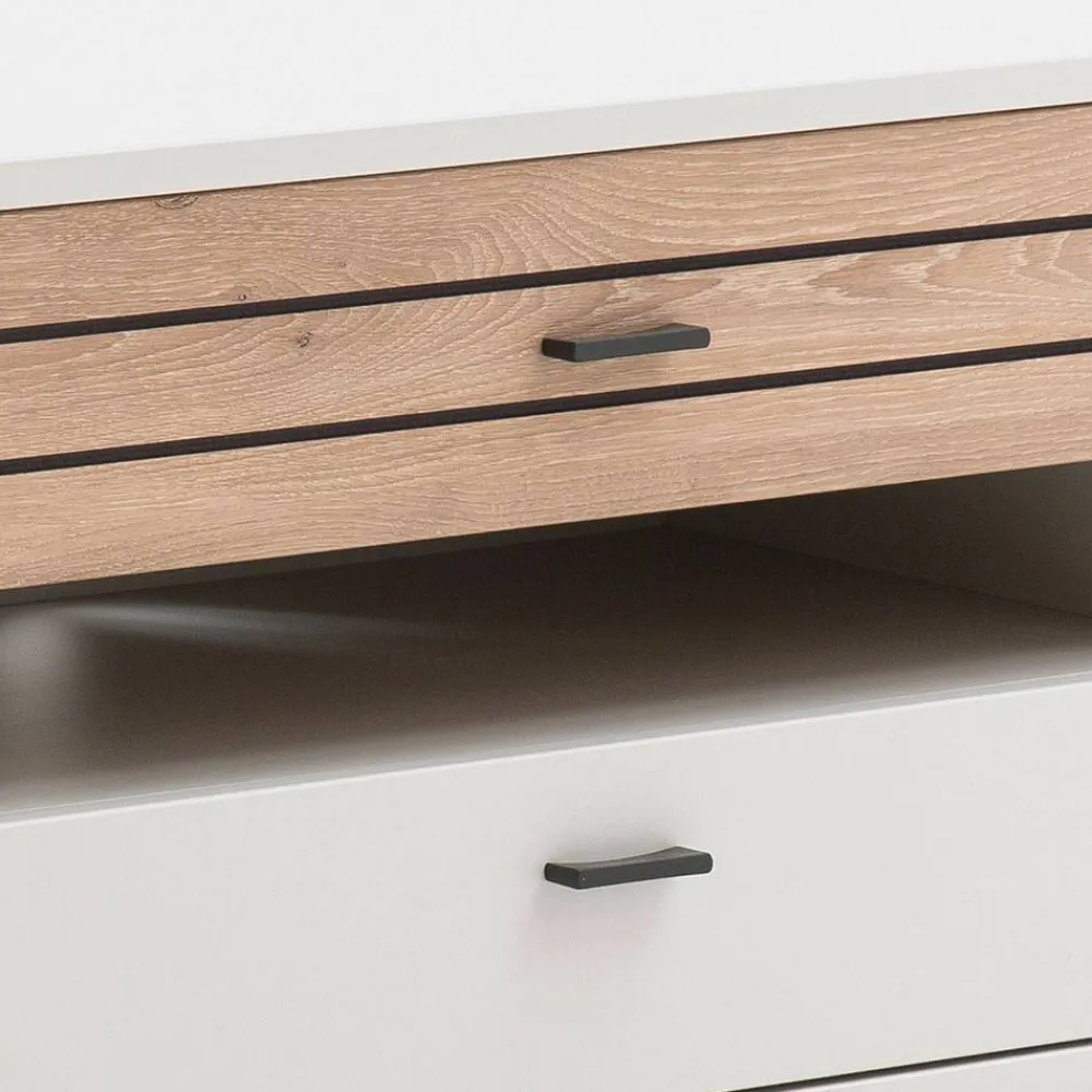 Wohnen Sideboards & Kommoden|Tv & Hifi-Möbel*TV Unterschrank in Lichtgrau mit Wildeiche - Ballina