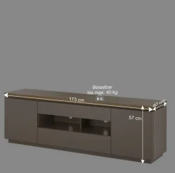 Wohnen TV Unterschrank in Taupe & Akazie - Anja