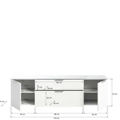 Wohnen TV Unterschrank in Weiß - Intiatos
