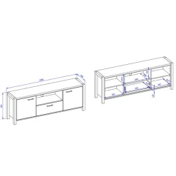 Wohnen Tv & Hifi-Möbel|Tv & Hifi-Möbel*TV Unterschrank mit 1,80 m Breite - Zavorra