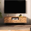 Wohnen Tv & Hifi-Möbel|Tv & Hifi-Möbel*TV Unterschrank mit Fischgrät Design Türen - Kerfa