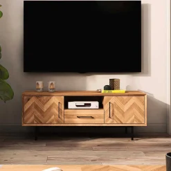 Wohnen Tv & Hifi-Möbel|Tv & Hifi-Möbel*TV Unterschrank mit Fischgrät Design Türen - Kerfa