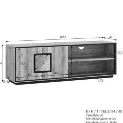 Wohnen Sideboards & Kommoden|Sideboards & Kommoden*TV Unterschrank mit Hirnholz Applikation - Shipper