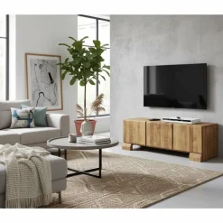 Wohnen Sideboards & Kommoden|Landhausmöbel*TV Unterschrank Vaskov aus Wildeiche Massivholz