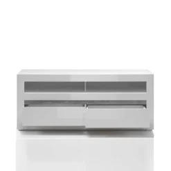 Wohnen Wohnwände|Wohnwand*TV Wand in Weiß Hochglanz Mextra mit Dekor Beton Optik (vierteilig)