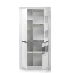 Wohnen Wohnwände|Wohnwand*TV Wand in Weiß Hochglanz Mextra mit Dekor Beton Optik (vierteilig)