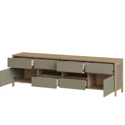 Wohnen TV Wohnwand in Eukalyptus und Eiche Optik - Promo (dreiteilig)