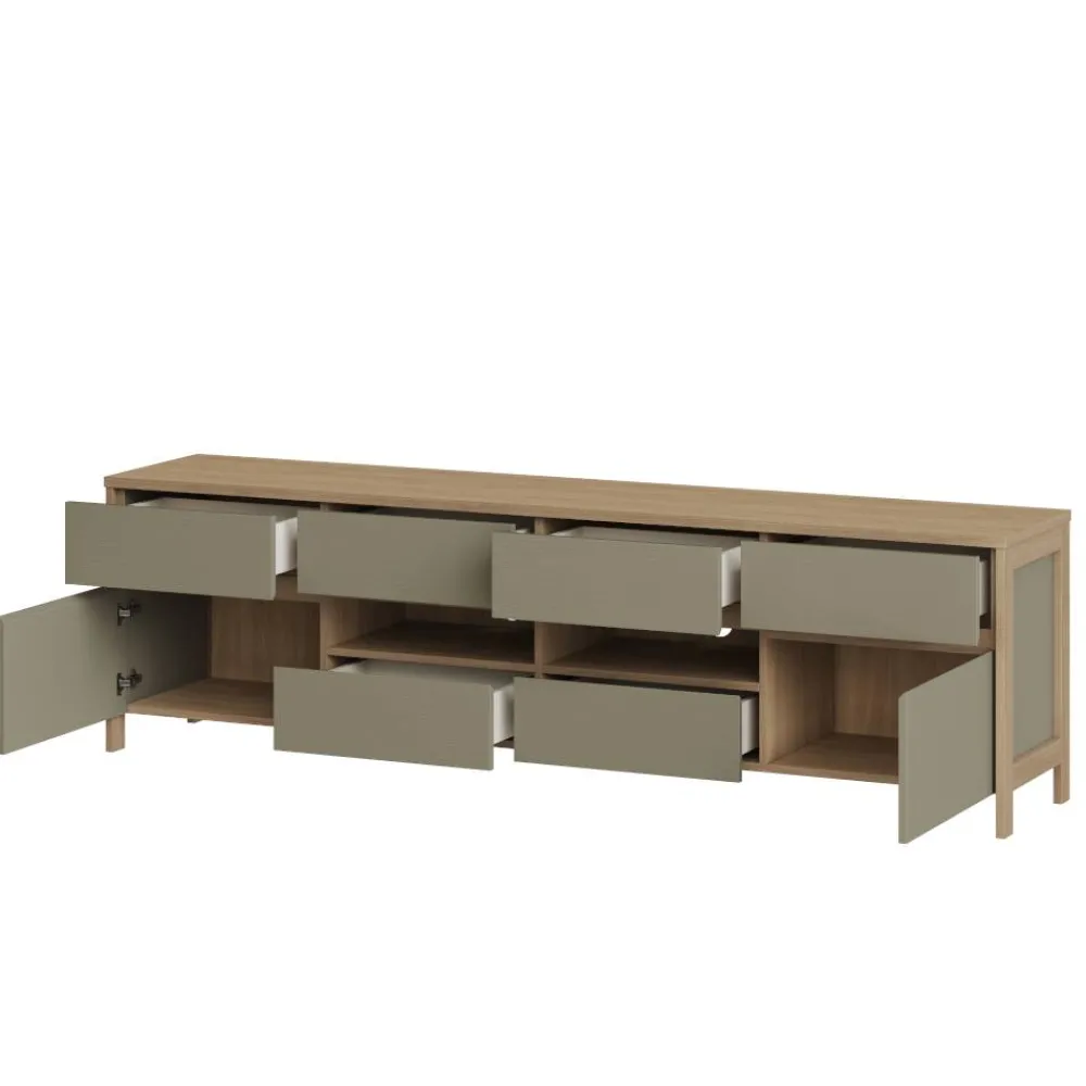 Wohnen TV Wohnwand in Eukalyptus und Eiche Optik - Promo (dreiteilig)