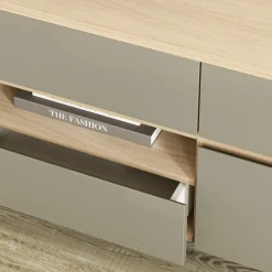 Wohnen TV Wohnwand in Eukalyptus und Eiche Optik - Promo (dreiteilig)