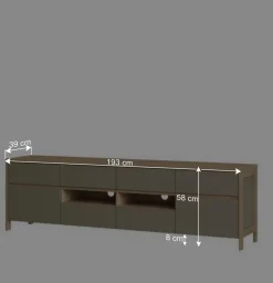 Wohnen TV Wohnwand in Eukalyptus und Eiche Optik - Promo (dreiteilig)