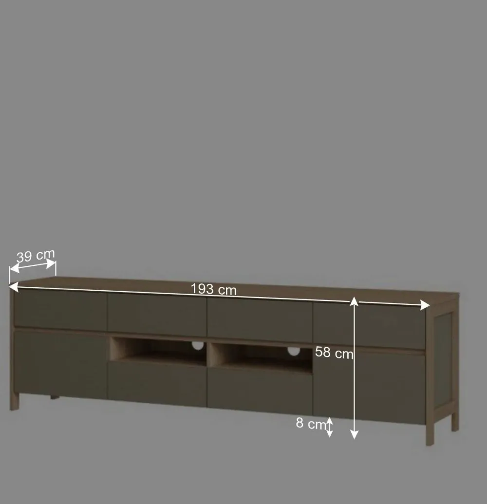 Wohnen TV Wohnwand in Eukalyptus und Eiche Optik - Promo (dreiteilig)