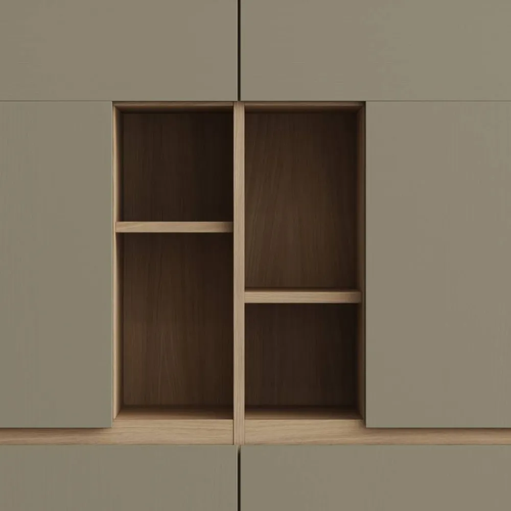 Wohnen TV Wohnwand in Eukalyptus und Eiche Optik - Promo (dreiteilig)