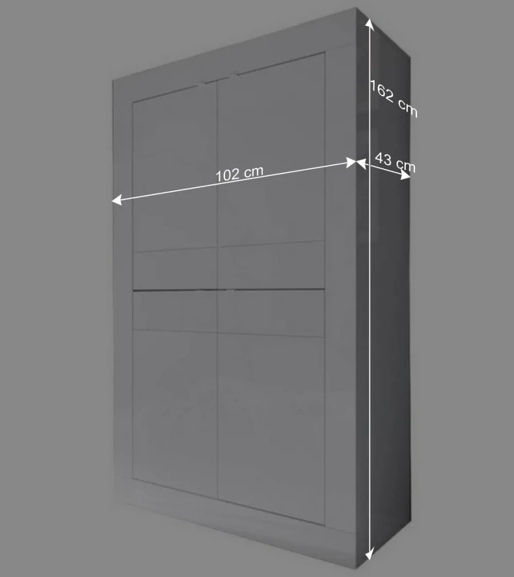 Wohnen TV Wohnwand in Hochglanz Weiß - Sogno (dreiteilig)