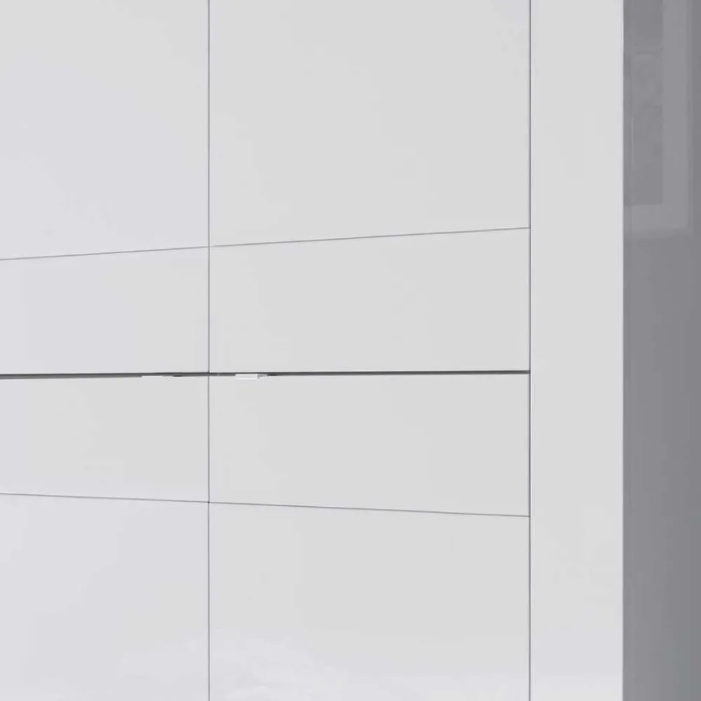 Wohnen TV Wohnwand in Hochglanz Weiß - Sogno (dreiteilig)