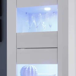 Wohnen TV Wohnwand in Hochglanz Weiß - Sogno (dreiteilig)