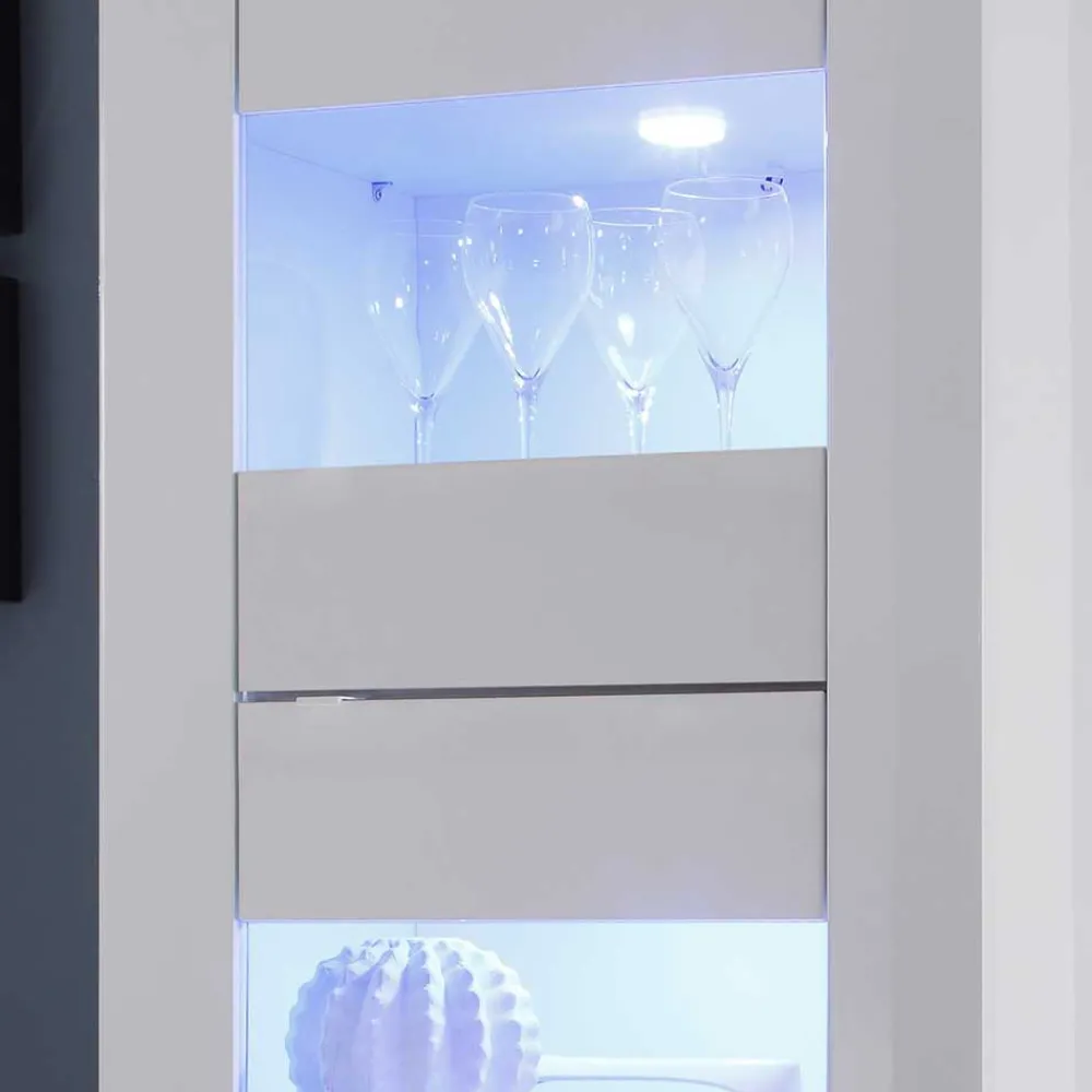 Wohnen TV Wohnwand in Hochglanz Weiß - Sogno (dreiteilig)