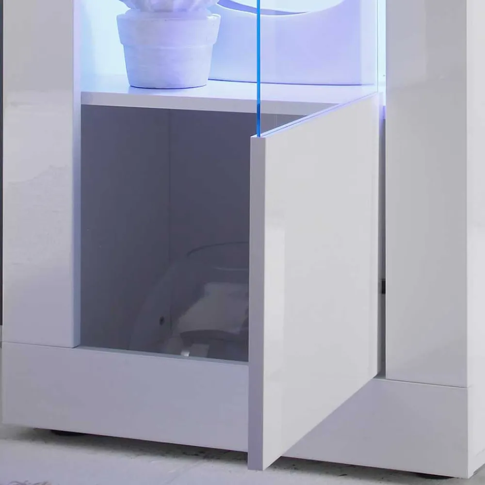 Wohnen TV Wohnwand in Hochglanz Weiß - Sogno (dreiteilig)