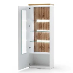 Wohnen Wohnwände|Wohnwand*TV Wohnwand in Weiß & Dekor Wildeiche - Caldri (dreiteilig)