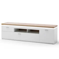 Wohnen Wohnwände|Wohnwand*TV Wohnwand in Weiß & Dekor Wildeiche - Caldri (dreiteilig)