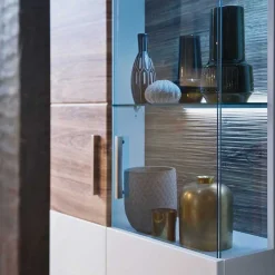 Wohnen TV Wohnwand in Weiß & Eiche - Icadro (vierteilig)