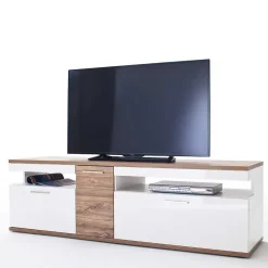 Wohnen TV Wohnwand in Weiß & Eiche - Icadro (vierteilig)