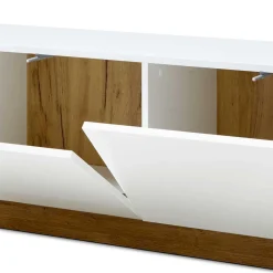 Wohnen TV Wohnwand in Weiß & Wildeiche - Myrda (vierteilig)